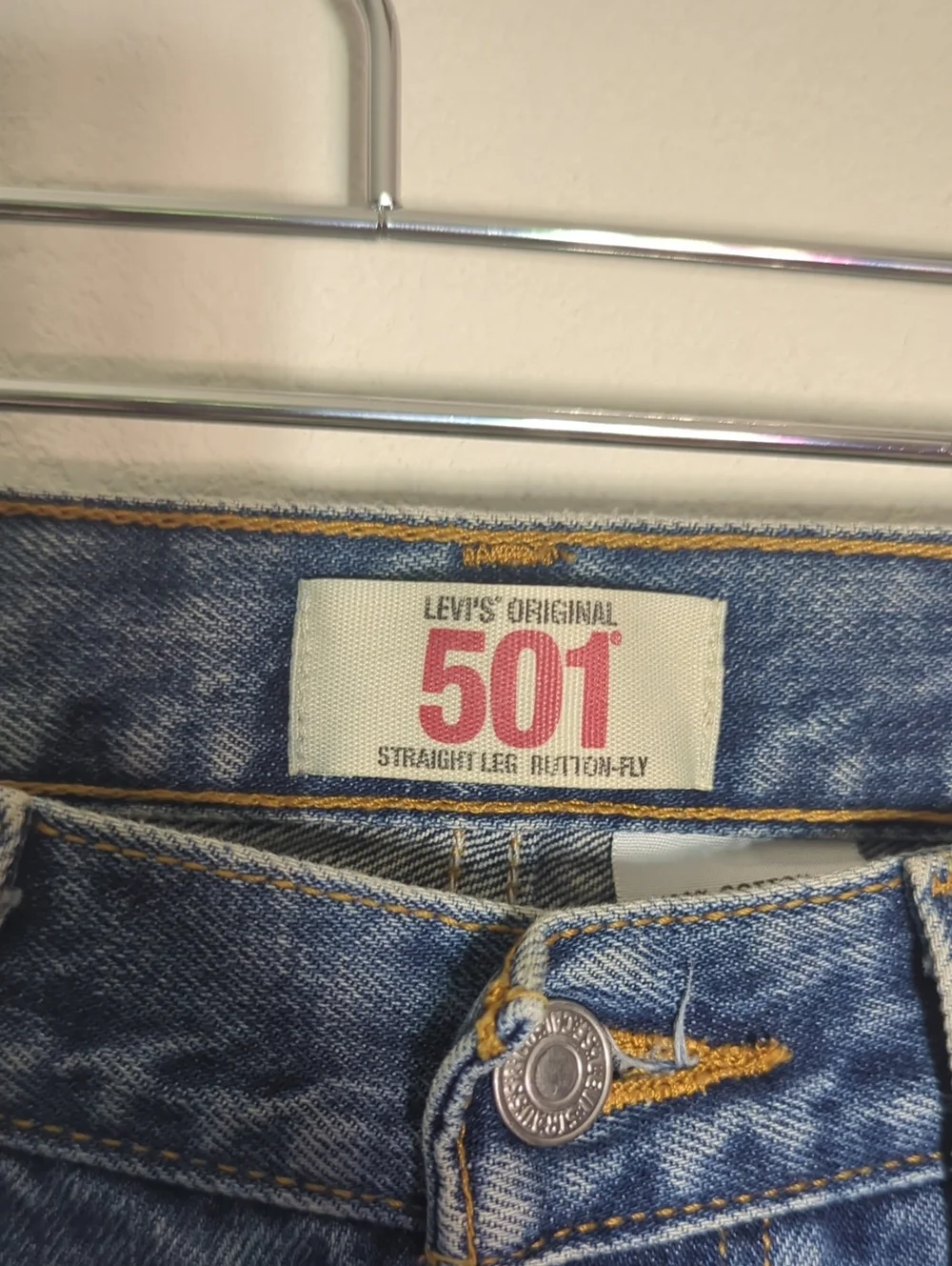 Levis Mens Blue Jeans 501 Vintage 90s Mexico Button Fly Medium Straight 32 x 30